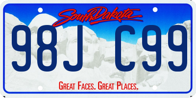 SD license plate 98JC99