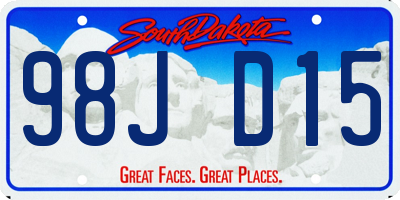 SD license plate 98JD15