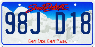 SD license plate 98JD18