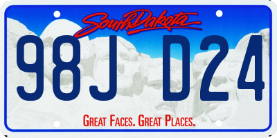 SD license plate 98JD24