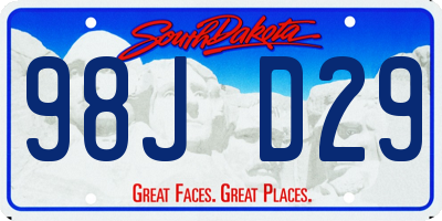 SD license plate 98JD29