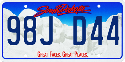 SD license plate 98JD44