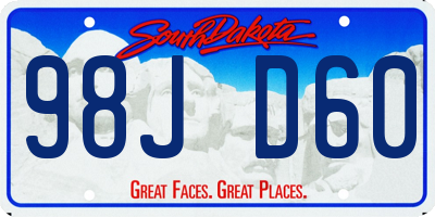 SD license plate 98JD60