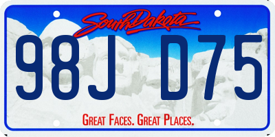 SD license plate 98JD75