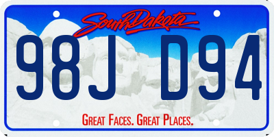 SD license plate 98JD94