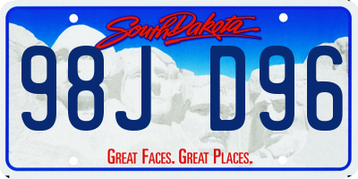 SD license plate 98JD96