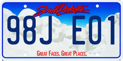 SD license plate 98JE01