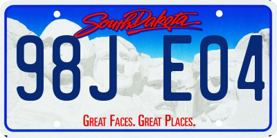 SD license plate 98JE04