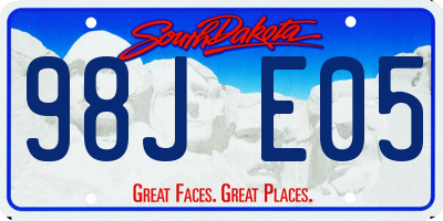 SD license plate 98JE05