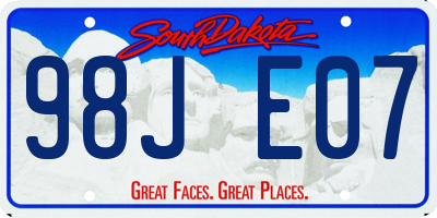 SD license plate 98JE07