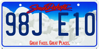 SD license plate 98JE10
