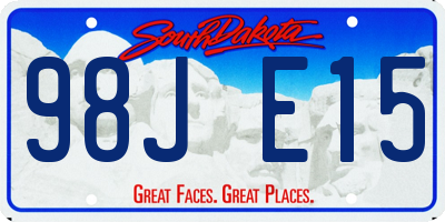 SD license plate 98JE15
