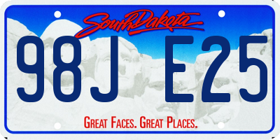 SD license plate 98JE25