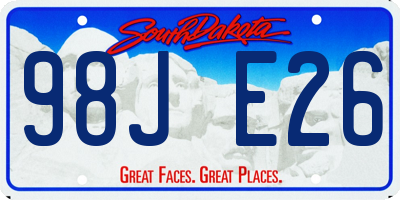 SD license plate 98JE26