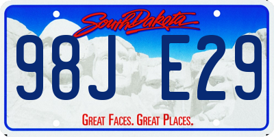 SD license plate 98JE29