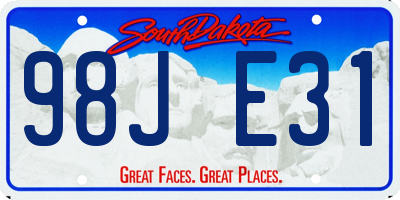 SD license plate 98JE31