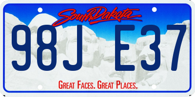 SD license plate 98JE37