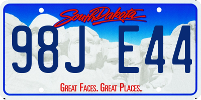 SD license plate 98JE44