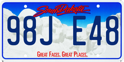 SD license plate 98JE48