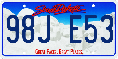 SD license plate 98JE53