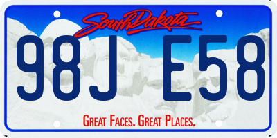 SD license plate 98JE58