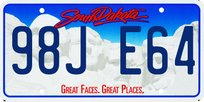 SD license plate 98JE64