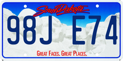 SD license plate 98JE74