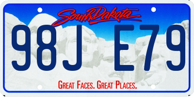 SD license plate 98JE79