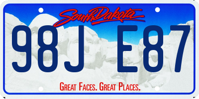 SD license plate 98JE87
