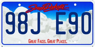 SD license plate 98JE90