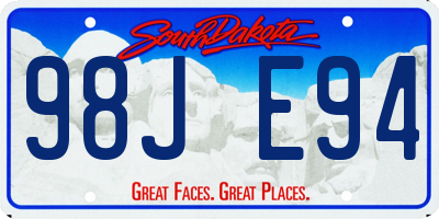 SD license plate 98JE94