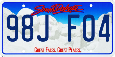 SD license plate 98JF04