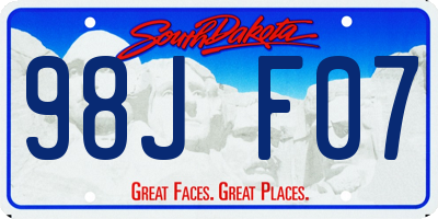 SD license plate 98JF07