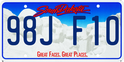 SD license plate 98JF10