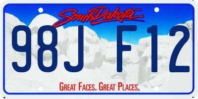 SD license plate 98JF12