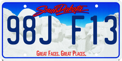 SD license plate 98JF13