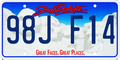 SD license plate 98JF14