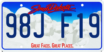 SD license plate 98JF19