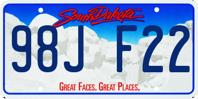 SD license plate 98JF22