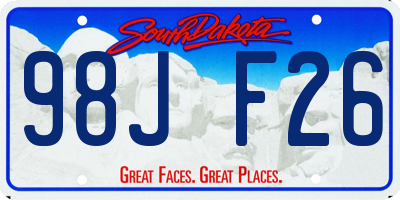 SD license plate 98JF26