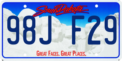 SD license plate 98JF29