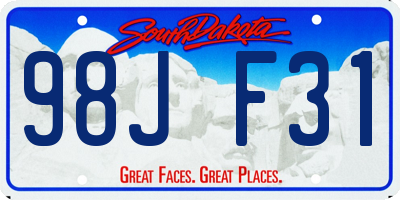 SD license plate 98JF31