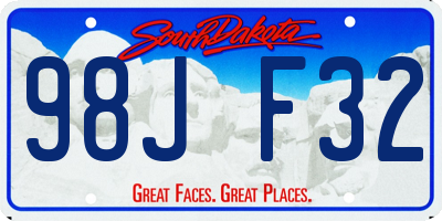 SD license plate 98JF32