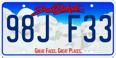 SD license plate 98JF33