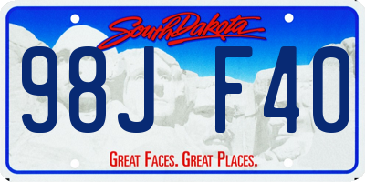 SD license plate 98JF40
