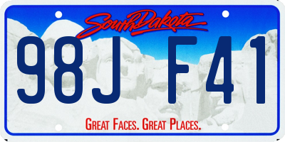 SD license plate 98JF41