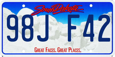 SD license plate 98JF42