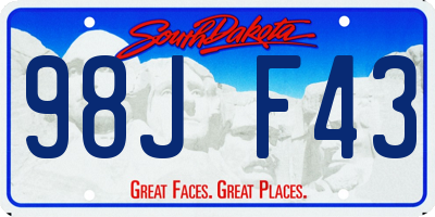 SD license plate 98JF43