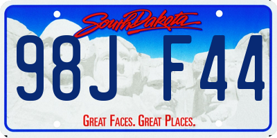SD license plate 98JF44