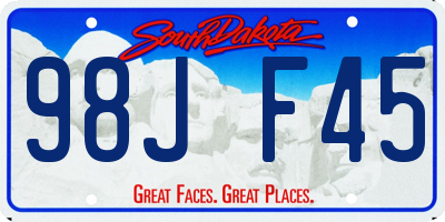 SD license plate 98JF45